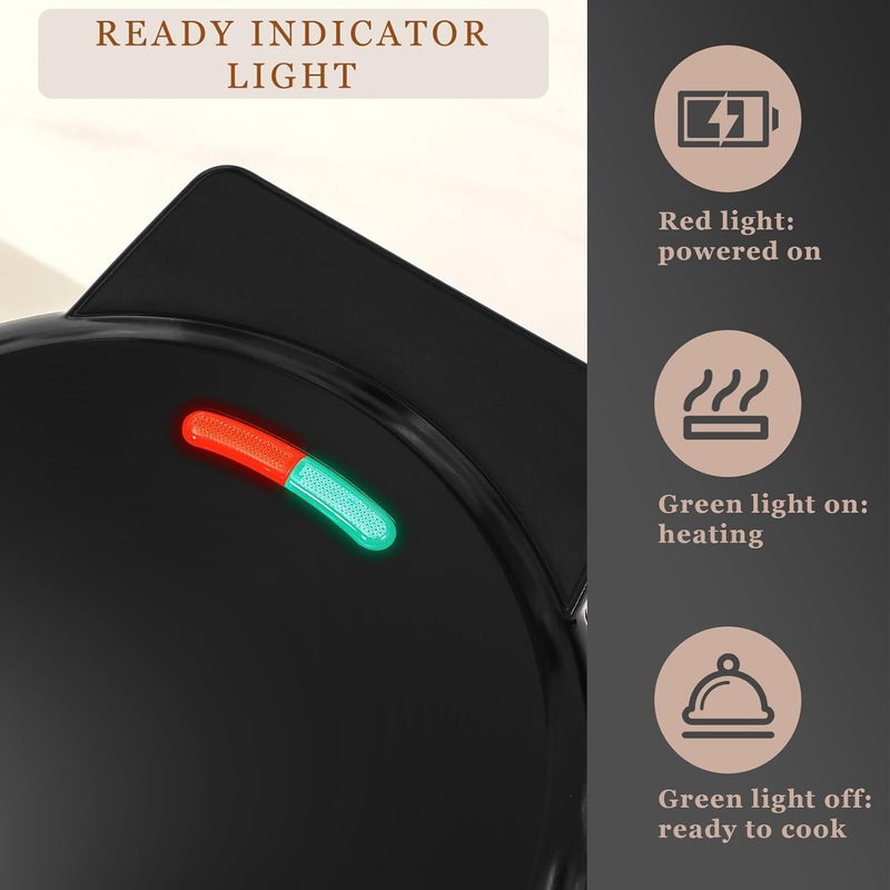 UVFAST Mini Waffles Maker with 6 Removable Plates, 3 in 1 Small Waffle Maker Mini- Waffle, Pancake, Donut, 6" Non Stick Waffle Iron for Kids and Families, Black - Image 5